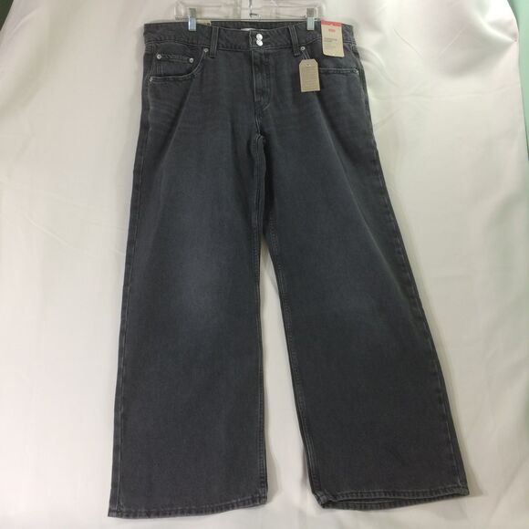 NEW Levi’s Women’s Superlow Loose Jeans 34x32 Black 100% Cotton Y2K Baggy NWT - Picture 4 of 7